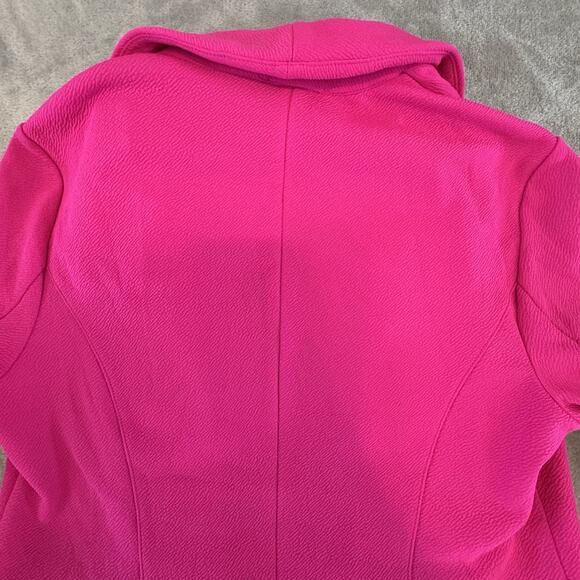 NEW Bar lll Fuchsia Pink 3/4 Ruched Sleeve Stretch Blazer Jacket Size Small NWT - Picture 10 of 15